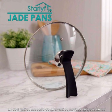 Starlyf Jade Pans - set de 3 tigai cu acoperire de ceramica cu particule de piatra de jad Starlyf Jade Pans - set de 3 tigai cu acoperire de ceramica cu particule de piatra de jad