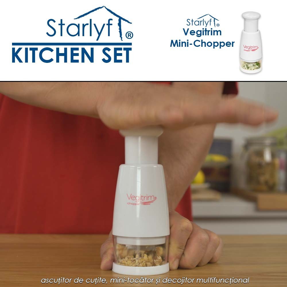 Starlyf Kitchen Set - ascutitor de cutite, mini-tocator si decojitor multifunctional Starlyf Kitchen Set - ascutitor de cutite, mini-tocator si decojitor multifunctional