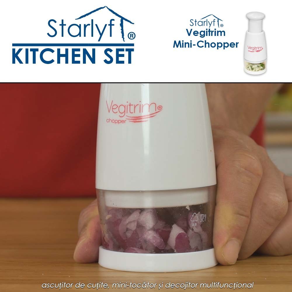 Starlyf Kitchen Set - ascutitor de cutite, mini-tocator si decojitor multifunctional Starlyf Kitchen Set - ascutitor de cutite, mini-tocator si decojitor multifunctional