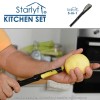 Starlyf Kitchen Set - ascutitor de cutite, mini-tocator si decojitor multifunctional Starlyf Kitchen Set - ascutitor de cutite, mini-tocator si decojitor multifunctional
