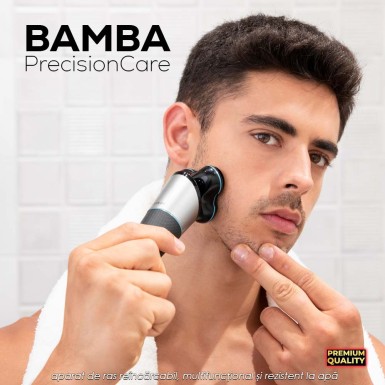 Bamba PrecisionCare 5-in-1 - aparat de ras reincarcabil, multifunctional si rezistent la apa Bamba PrecisionCare 5-in-1 - aparat de ras reincarcabil, multifunctional si rezistent la apa