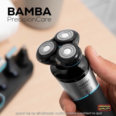 Bamba PrecisionCare 5-in-1 - aparat de ras reincarcabil, multifunctional si rezistent la apa Bamba PrecisionCare 5-in-1 - aparat de ras reincarcabil, multifunctional si rezistent la apa
