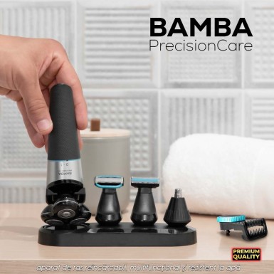 Bamba PrecisionCare 5-in-1 - aparat de ras reincarcabil, multifunctional si rezistent la apa Bamba PrecisionCare 5-in-1 - aparat de ras reincarcabil, multifunctional si rezistent la apa