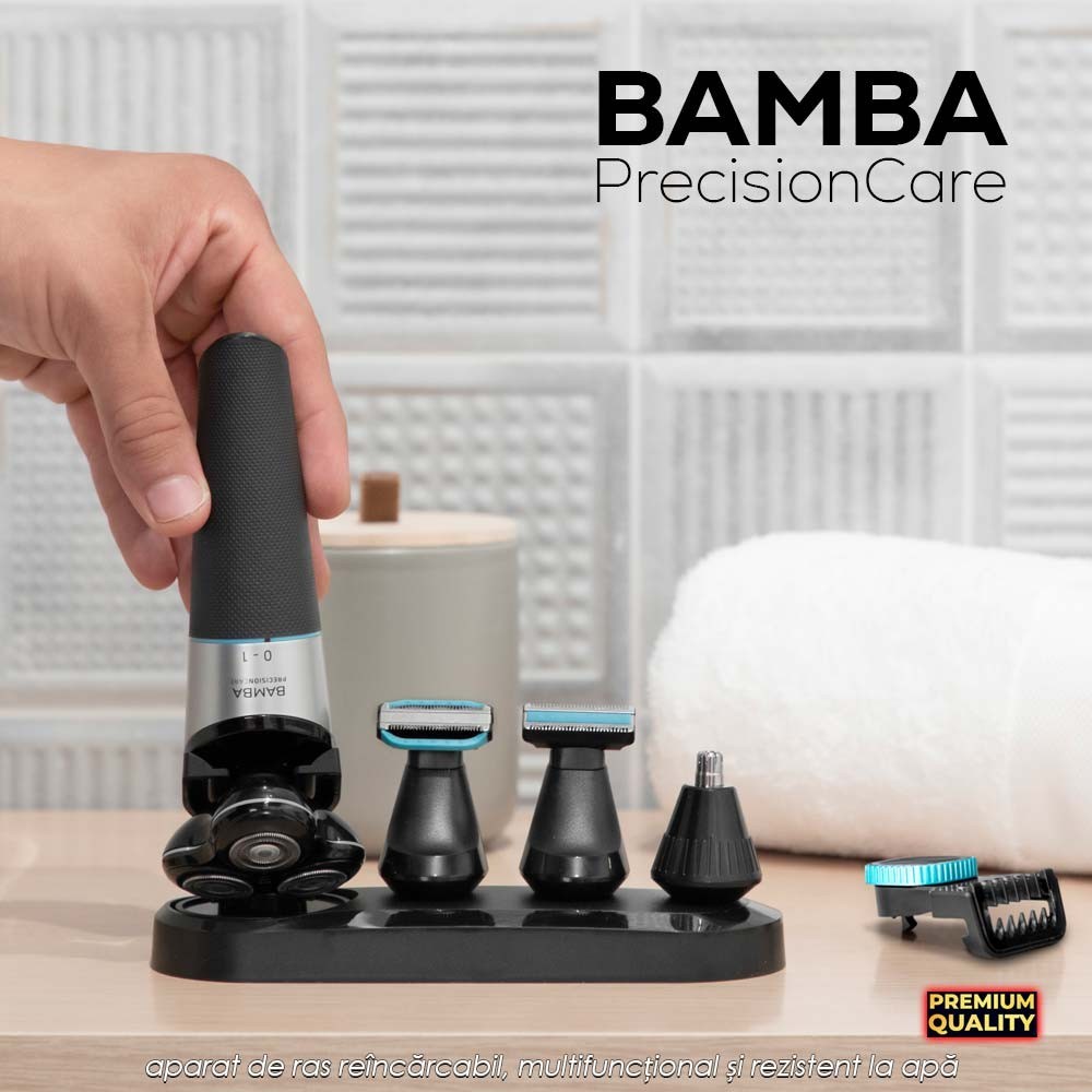 Bamba PrecisionCare 5-in-1 - aparat de ras reincarcabil, multifunctional si rezistent la apa