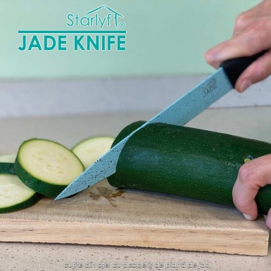 Starlyf Jade Knife - set de 5 cutite din otel cu acoperis de piatra de jad Starlyf Jade Knife - set de 5 cutite din otel cu acoperis de piatra de jad