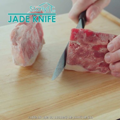Starlyf Jade Knife - set de 5 cutite din otel cu acoperis de piatra de jad Starlyf Jade Knife - set de 5 cutite din otel cu acoperis de piatra de jad