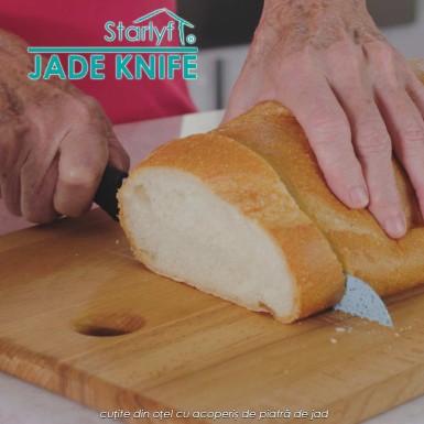 Starlyf Jade Knife - set de 5 cutite din otel cu acoperis de piatra de jad Starlyf Jade Knife - set de 5 cutite din otel cu acoperis de piatra de jad