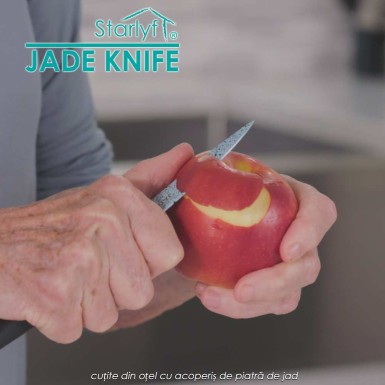 Starlyf Jade Knife - set de 5 cutite din otel cu acoperis de piatra de jad Starlyf Jade Knife - set de 5 cutite din otel cu acoperis de piatra de jad