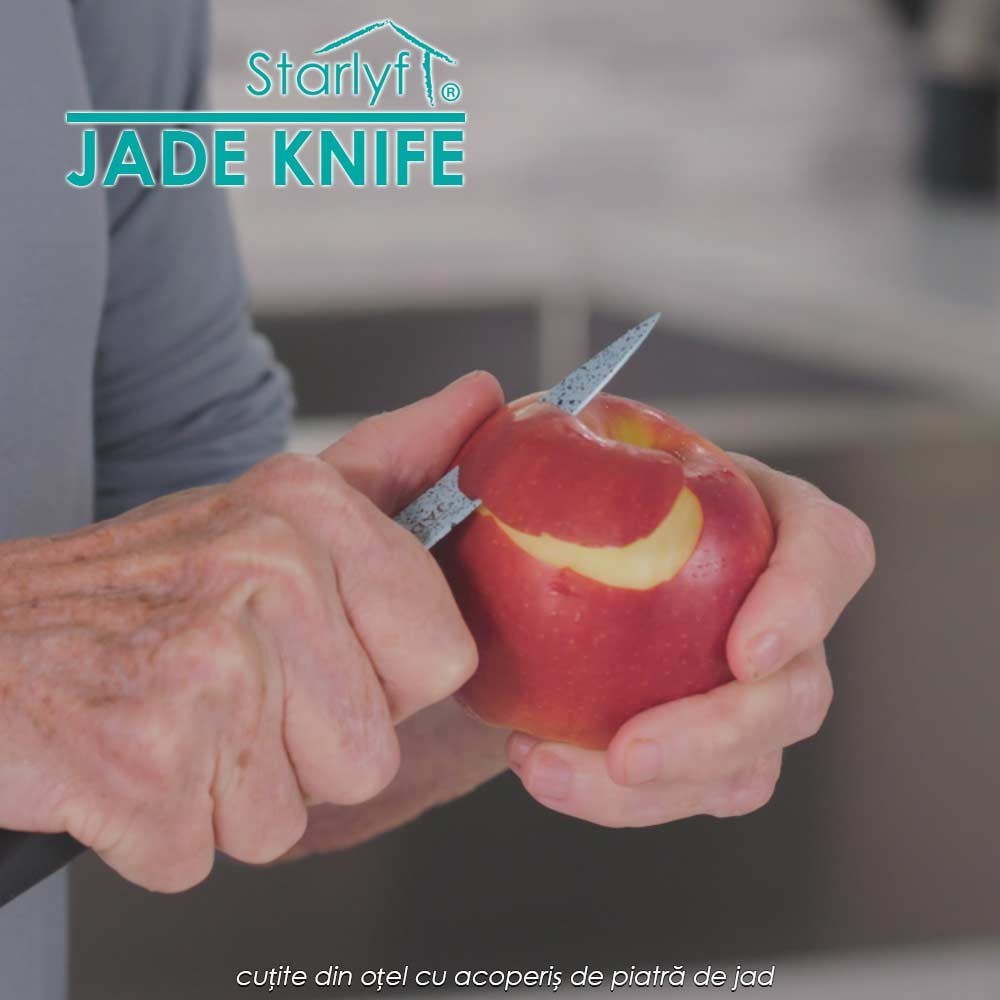 Starlyf Jade Knife - set de 5 cutite din otel cu acoperis de piatra de jad