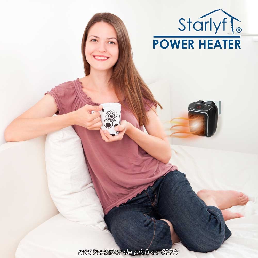 Starlyf Power Heater - mini încălzitor de priză cu 800W