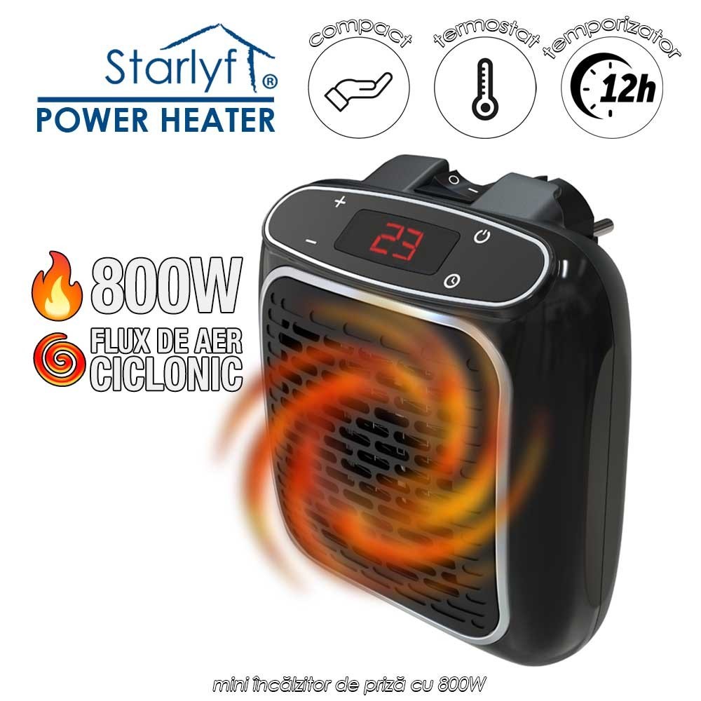 Starlyf Power Heater - mini încălzitor de priză cu 800W