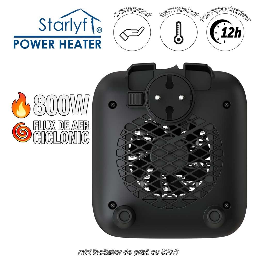 Starlyf Power Heater - mini încălzitor de priză cu 800W