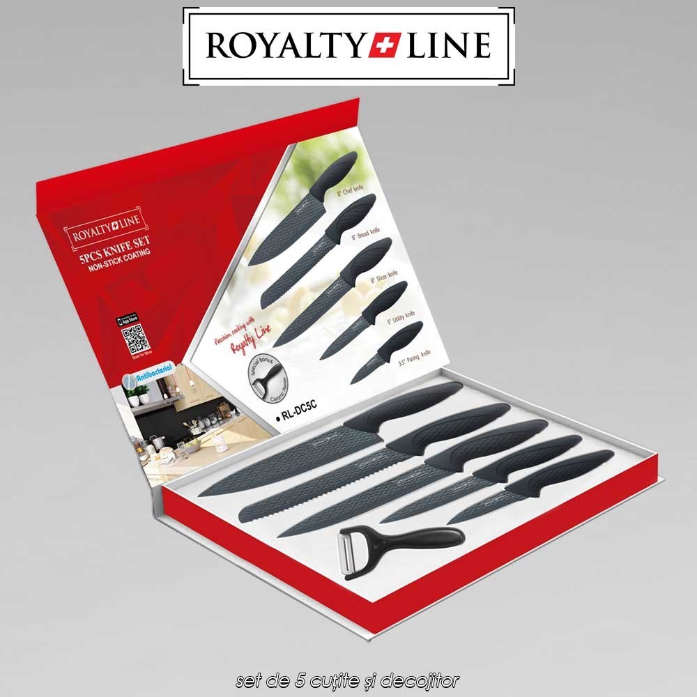 Royalty Line RL-DC5C - set de 5 cuțite și decojitor