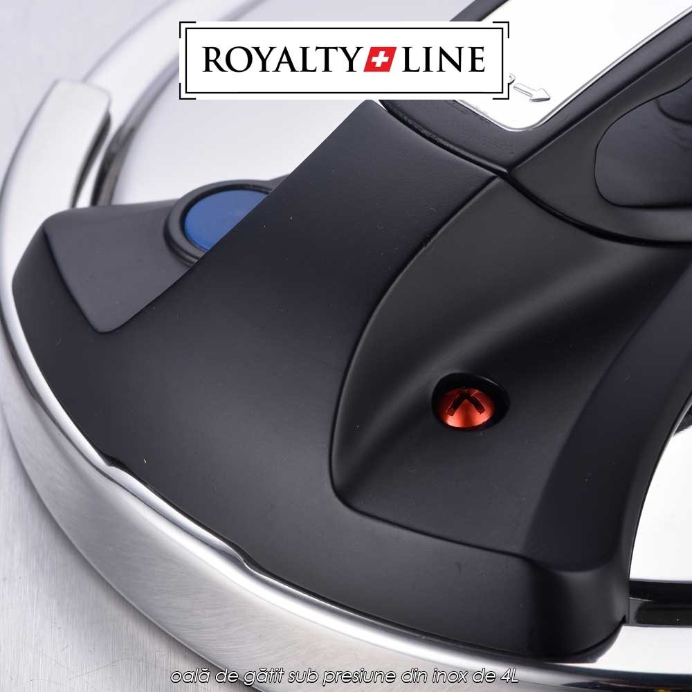 Royalty Line RL-PS4L - oală de gătit sub presiune din inox de 4L Royalty Line RL-PS4L - oală de gătit sub presiune din inox de 4L