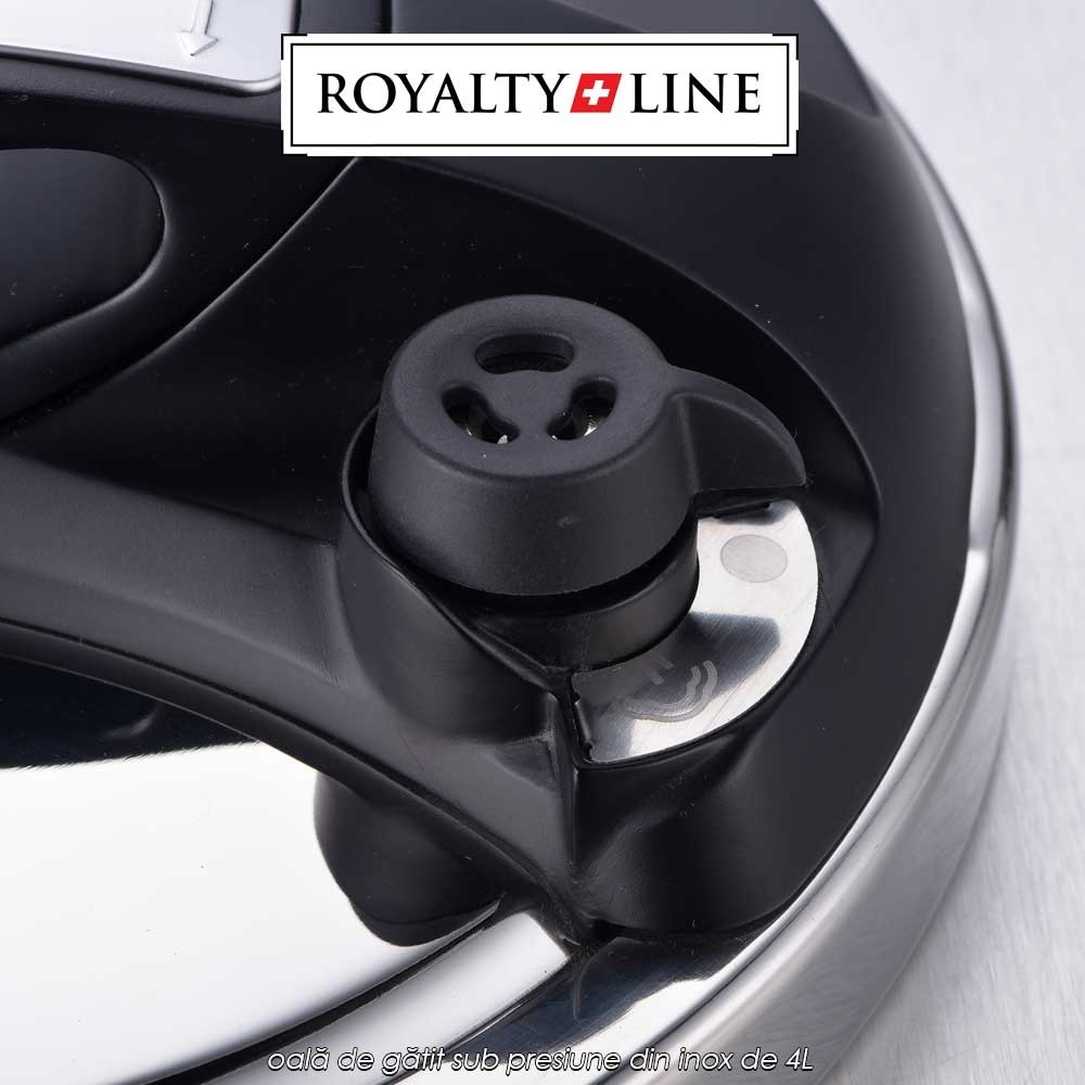 Royalty Line RL-PS4L - oală de gătit sub presiune din inox de 4L Royalty Line RL-PS4L - oală de gătit sub presiune din inox de 4L