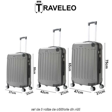 Traveleo ABS01S - set de 3 valize de călătorie din ABS Traveleo ABS01S - set de 3 valize de călătorie din ABS