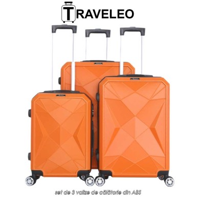 Traveleo ABS03OR - set de 3 valize de călătorie din ABS Traveleo ABS03OR - set de 3 valize de călătorie din ABS