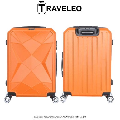 Traveleo ABS03OR - set de 3 valize de călătorie din ABS Traveleo ABS03OR - set de 3 valize de călătorie din ABS