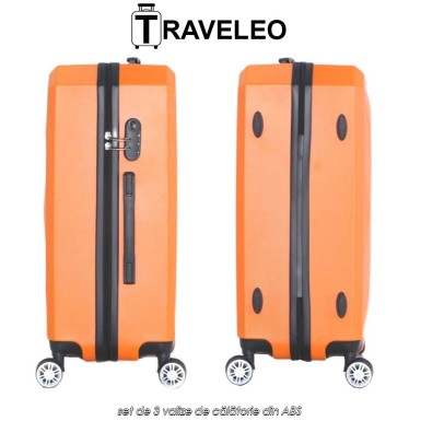 Traveleo ABS03OR - set de 3 valize de călătorie din ABS Traveleo ABS03OR - set de 3 valize de călătorie din ABS