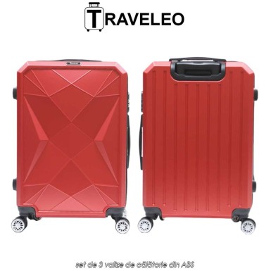 Traveleo ABS03R - set de 3 valize de călătorie din ABS Traveleo ABS03R - set de 3 valize de călătorie din ABS