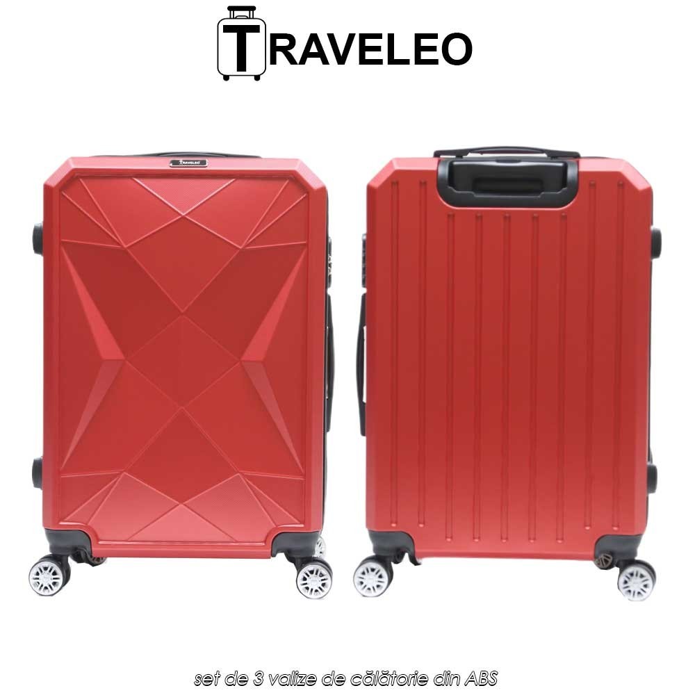 Traveleo ABS03R - set de 3 valize de călătorie din ABS Traveleo ABS03R - set de 3 valize de călătorie din ABS