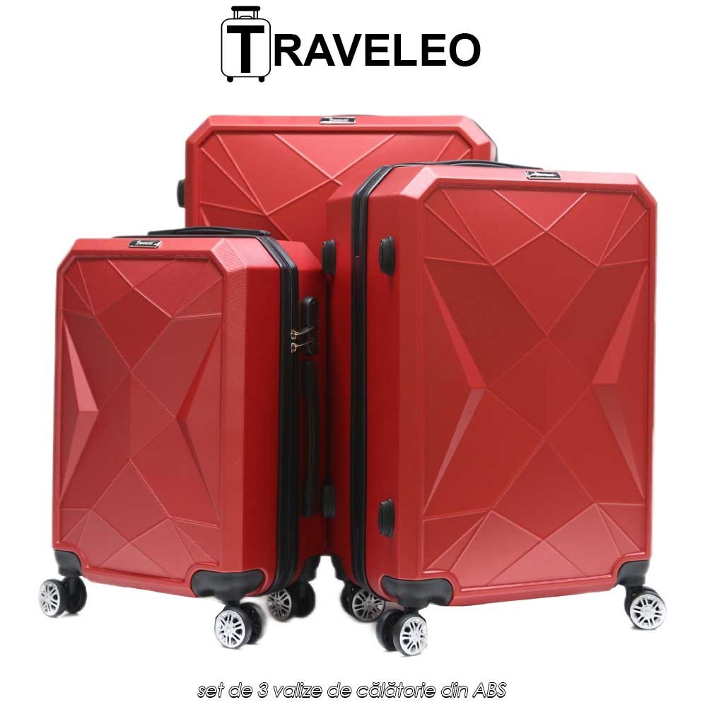Traveleo ABS03R - set de 3 valize de călătorie din ABS Traveleo ABS03R - set de 3 valize de călătorie din ABS