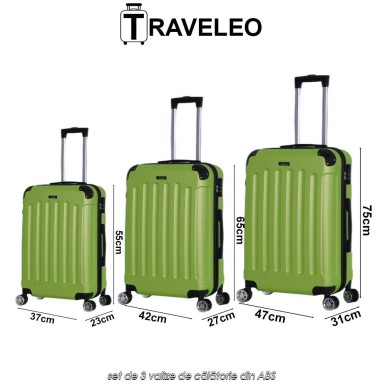 Traveleo ABS01LG - set de 3 valize de călătorie din ABS Traveleo ABS01LG - set de 3 valize de călătorie din ABS