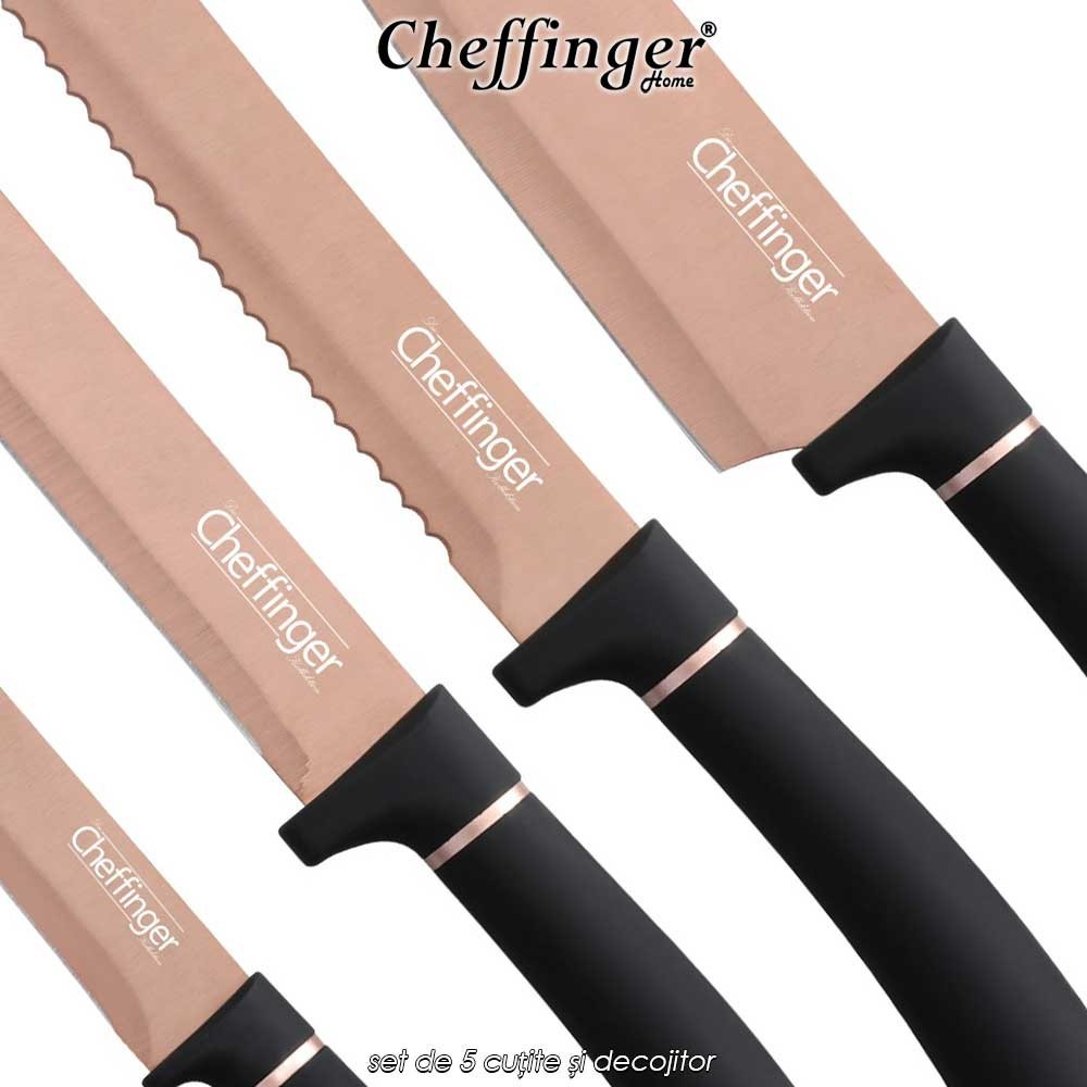 Cheffinger Home Titanium Knives MB12 - set de 5 cuțite și decojitor