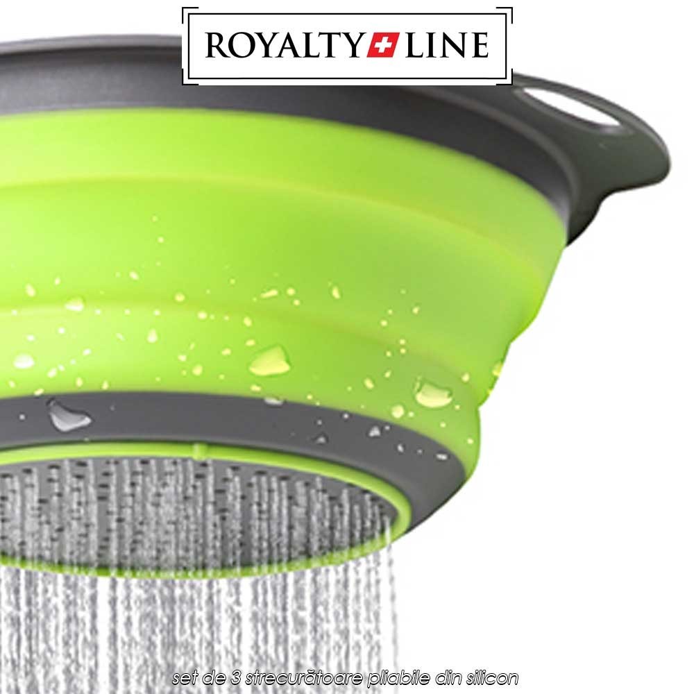 Royalty Line RL-20N09A - set de 3 strecurătoare pliabile din silicon Royalty Line RL-20N09A - set de 3 strecurătoare pliabile din silicon