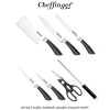 Cheffinger Home KS03 - set de 5 cuțite, foarfecă, ascuțitor și suport rotativ