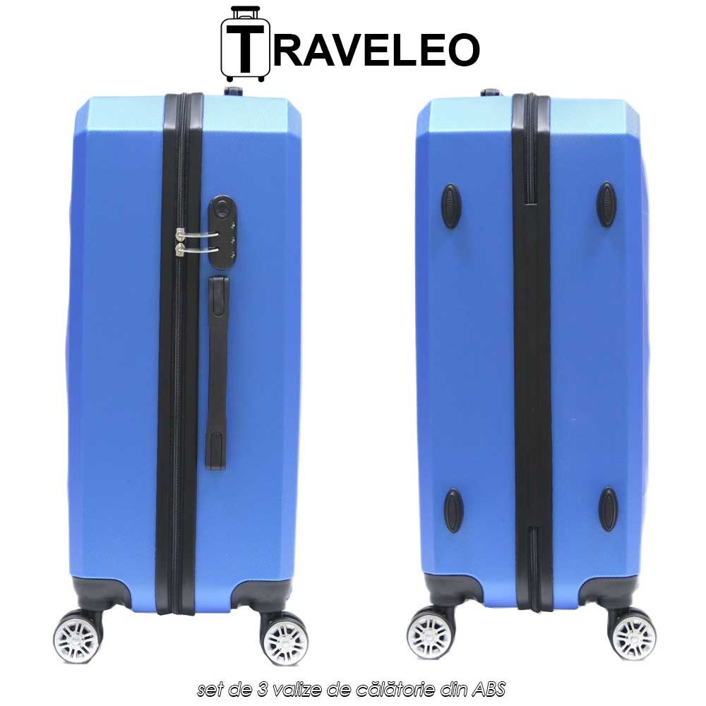 Traveleo ABS03BL - set de 3 valize de călătorie din ABS