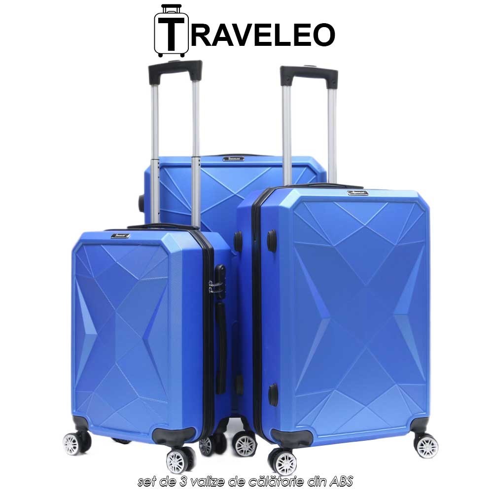Traveleo ABS03BL - set de 3 valize de călătorie din ABS