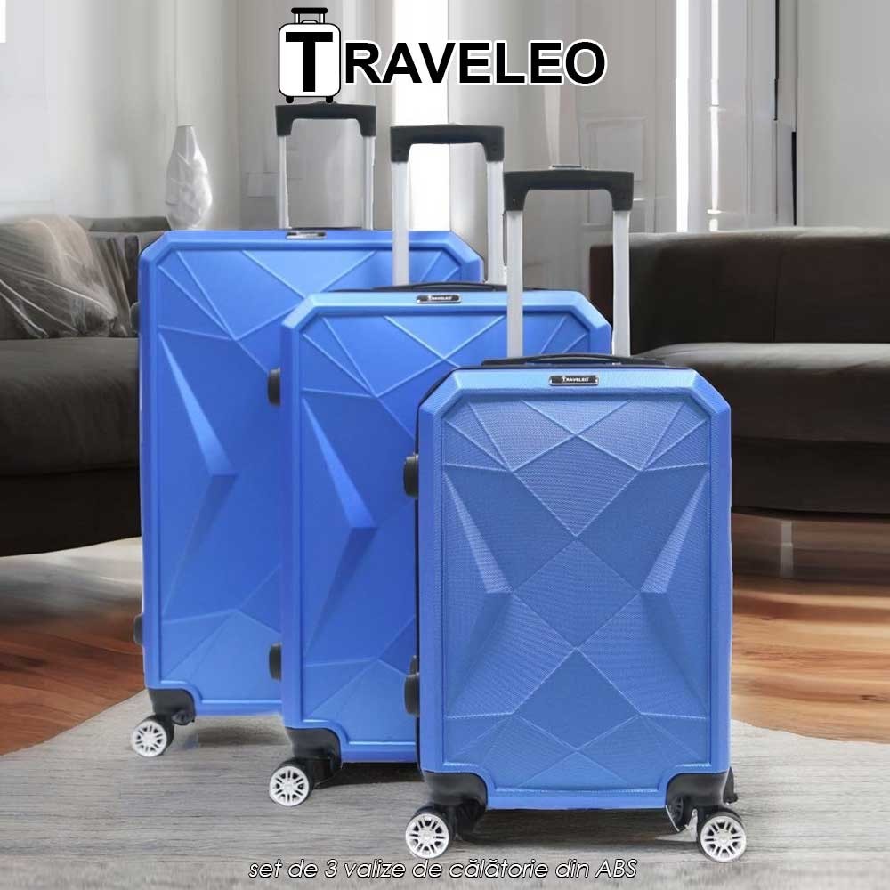 Traveleo ABS03BL - set de 3 valize de călătorie din ABS
