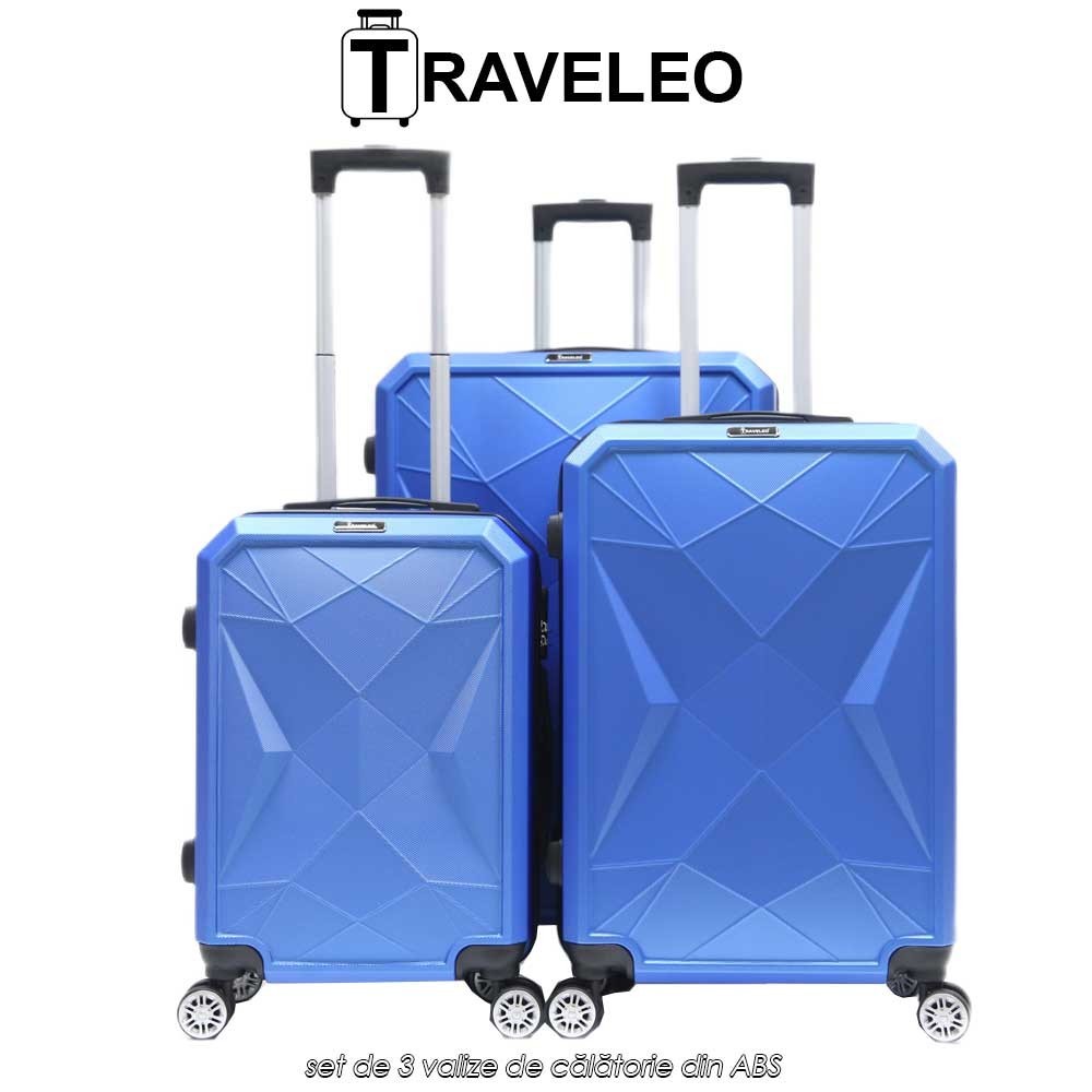 Traveleo ABS03BL - set de 3 valize de călătorie din ABS