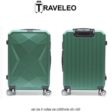 Traveleo ABS03GR - set de 3 valize de călătorie din ABS Traveleo ABS03GR - set de 3 valize de călătorie din ABS