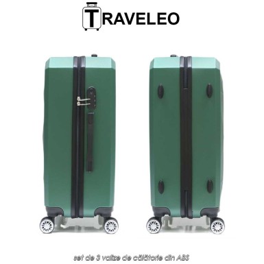 Traveleo ABS03GR - set de 3 valize de călătorie din ABS Traveleo ABS03GR - set de 3 valize de călătorie din ABS