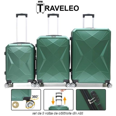 Traveleo ABS03GR - set de 3 valize de călătorie din ABS Traveleo ABS03GR - set de 3 valize de călătorie din ABS