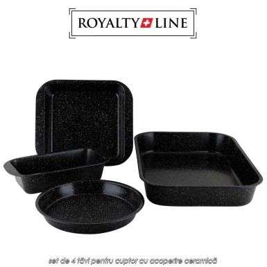 Royalty Line RL-4BS - set de 4 tăvi pentru cuptor cu acoperire ceramică Royalty Line RL-4BS - set de 4 tăvi pentru cuptor cu acoperire ceramică