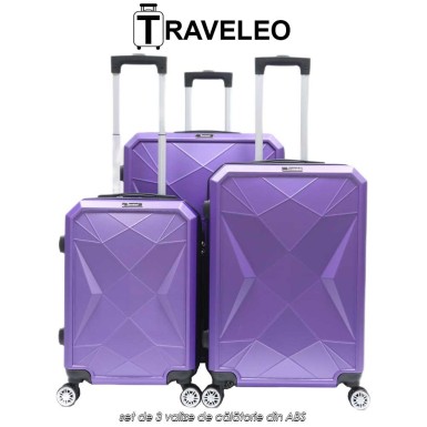 Traveleo ABS03PUR - set de 3 valize de călătorie din ABS Traveleo ABS03PUR - set de 3 valize de călătorie din ABS