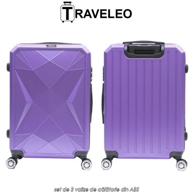 Traveleo ABS03PUR - set de 3 valize de călătorie din ABS Traveleo ABS03PUR - set de 3 valize de călătorie din ABS