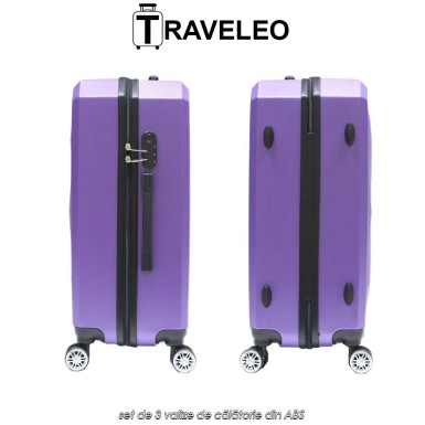 Traveleo ABS03PUR - set de 3 valize de călătorie din ABS Traveleo ABS03PUR - set de 3 valize de călătorie din ABS