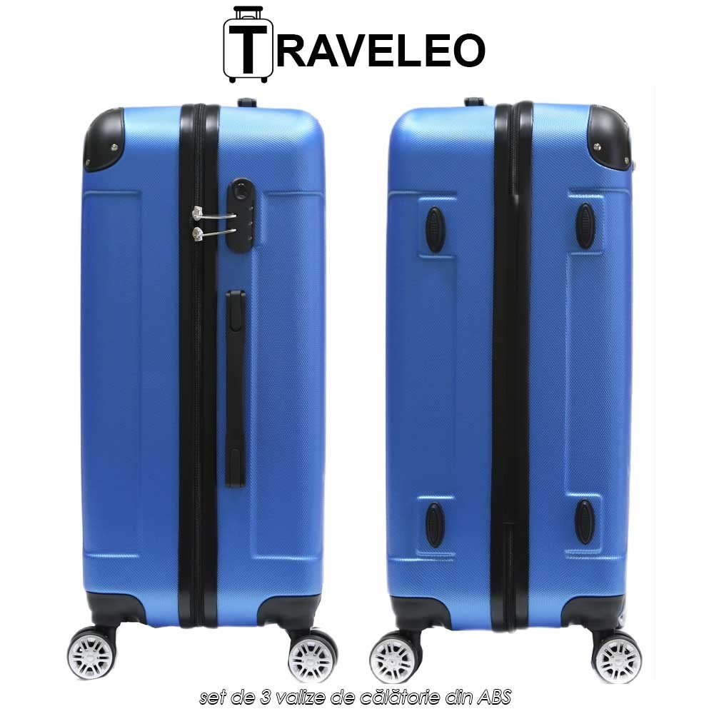 Traveleo ABS01BL - set de 3 valize de călătorie din ABS