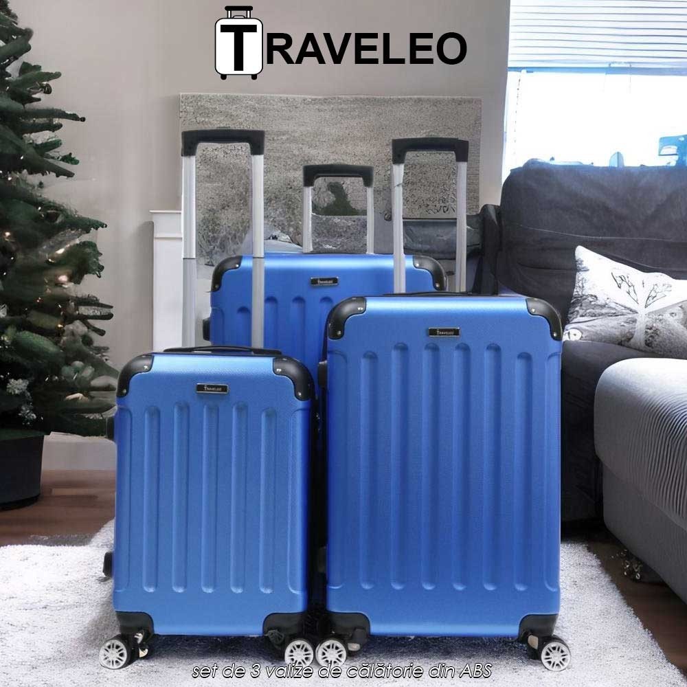 Traveleo ABS01BL - set de 3 valize de călătorie din ABS