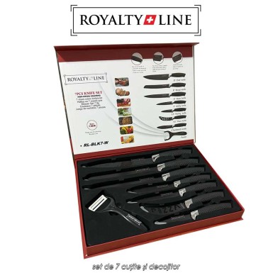 Royalty Line RL-BLK7-W - set de 7 cuțite și decojitor Royalty Line RL-BLK7-W - set de 7 cuțite și decojitor
