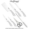 Cheffinger Home KS01 - set de 5 cuțite, foarfecă, ascuțitor și suport rotativ Cheffinger Home KS01 - set de 5 cuțite, foarfecă, ascuțitor și suport rotativ