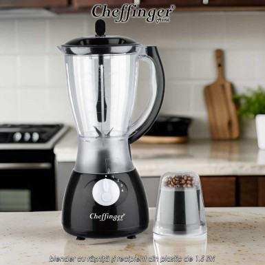 Cheffinger Home PIB1.5 - blender cu râșniță și recipient din plastic de 1.5 litri Cheffinger Home PIB1.5 - blender cu râșniță și recipient din plastic de 1.5 litri