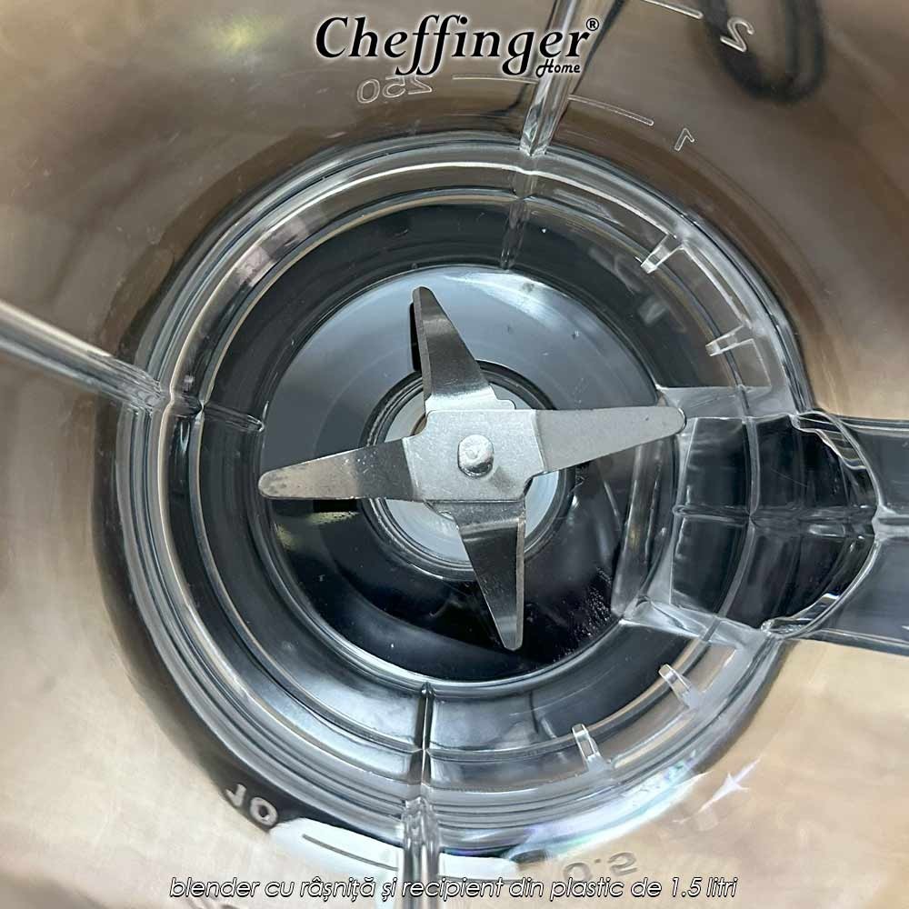 Cheffinger Home PIB1.5 - blender cu râșniță și recipient din plastic de 1.5 litri