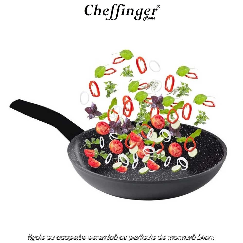 Cheffinger Home FFP24 - tigaie cu acoperire ceramică cu particule de marmură 24cm Cheffinger Home FFP24 - tigaie cu acoperire ceramică cu particule de marmură 24cm