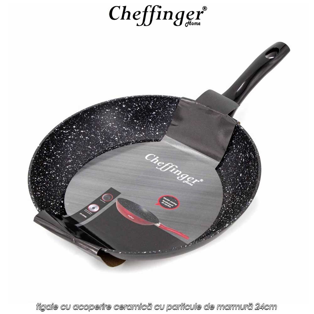 Cheffinger Home FFP24 - tigaie cu acoperire ceramică cu particule de marmură 24cm Cheffinger Home FFP24 - tigaie cu acoperire ceramică cu particule de marmură 24cm