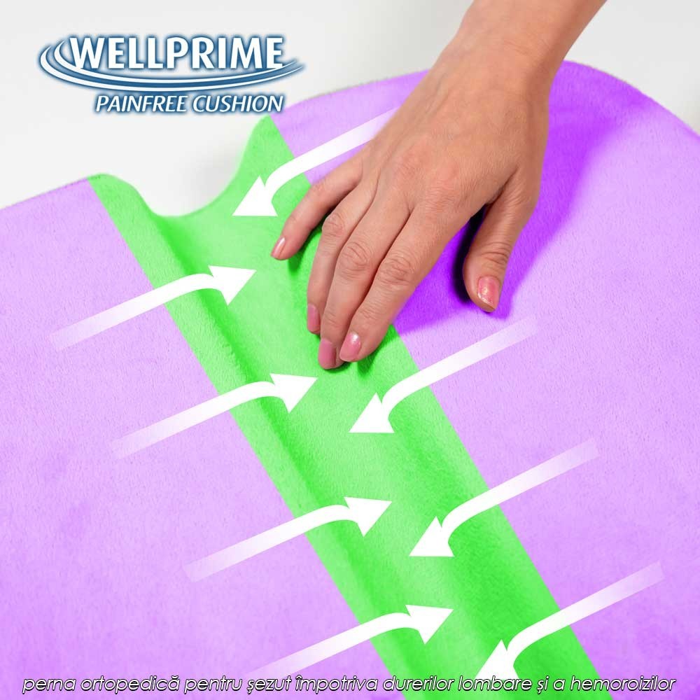 Wellprime Painfree Cushion - perna ortopedică pentru șezut împotriva durerilor lombare și a hemoroizilor